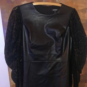 Faux Leather Dress from Express Sz L